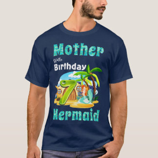 T-shirt Mignonne Sirène Mère Du 7E Anniversaire