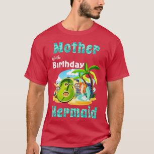 T-shirt Mignonne Sirène Mère Du 8E Anniversaire