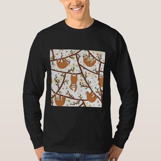 T-shirt Mignonne Sloth Bébé Avec Maman Scoop (Devant)