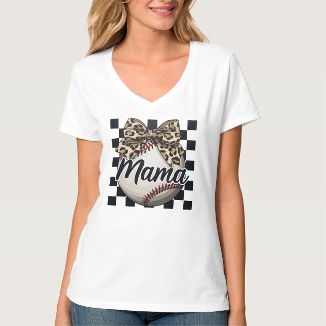 T-shirt Mignonne Sports de baseball maman (Devant)