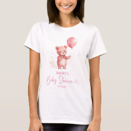 T-shirt Mignonne Teddy Ours Rose Balloon Fille Maman À Êtr