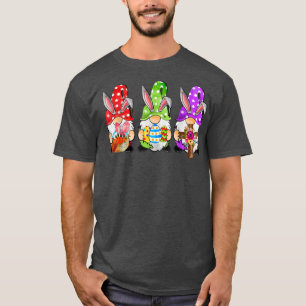 T-shirt Mignonne Trois Gnome Jour de Pâques Poussin Oeuf P