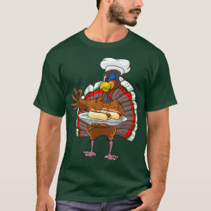 T-shirt Mignonne Turquie servir hot chien drôle Thanksgivi