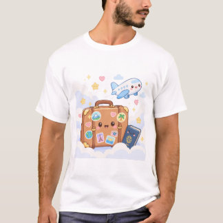 T-shirt Mignonne valise kawaii autocollants de passeport d