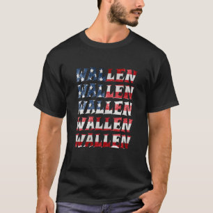 T-shirt Mignonne Wallen American Drapeau Rouge Blanc Bleu 