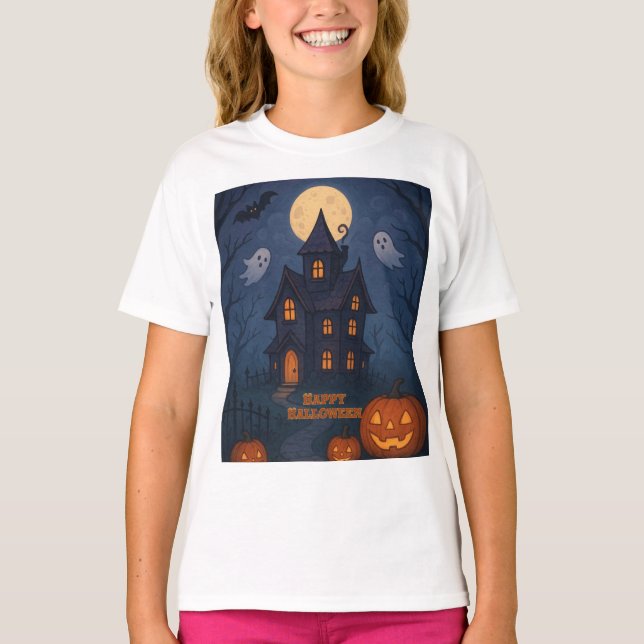 T-shirt Mignonne Whimsical Maison Hantée Éffrayante | Hall (Devant)