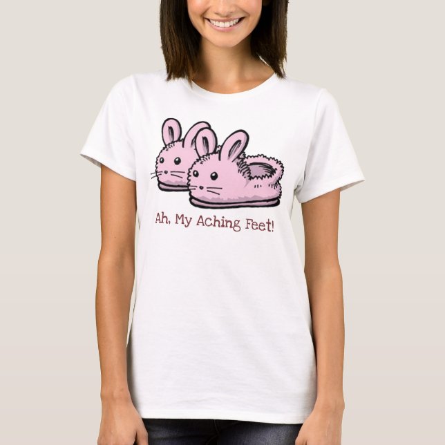 T-shirt Mignonnes, Confortables Chaussons Lapin Rose Lapin (Devant)