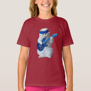 T-shirt Mignons Enfants Rock Star Persan Blanc