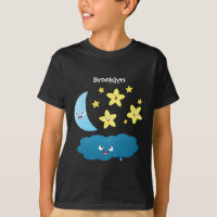 Mignons étoiles chantant, lune et bande dessinée d