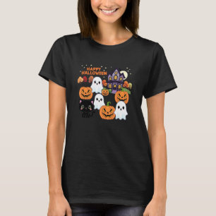 T-shirt Mignons fantômes de maison hantée d'Halloween, cit