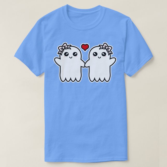 T-shirt Mignons Fantômes tenant les mains (Design devant)