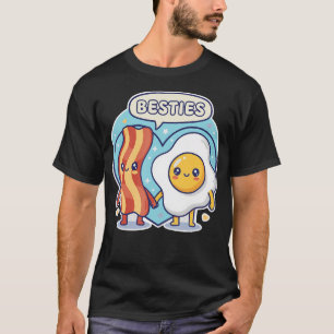 T-shirt Mignons Kawai Bacon Œuf Petit Déjeuner Meilleures