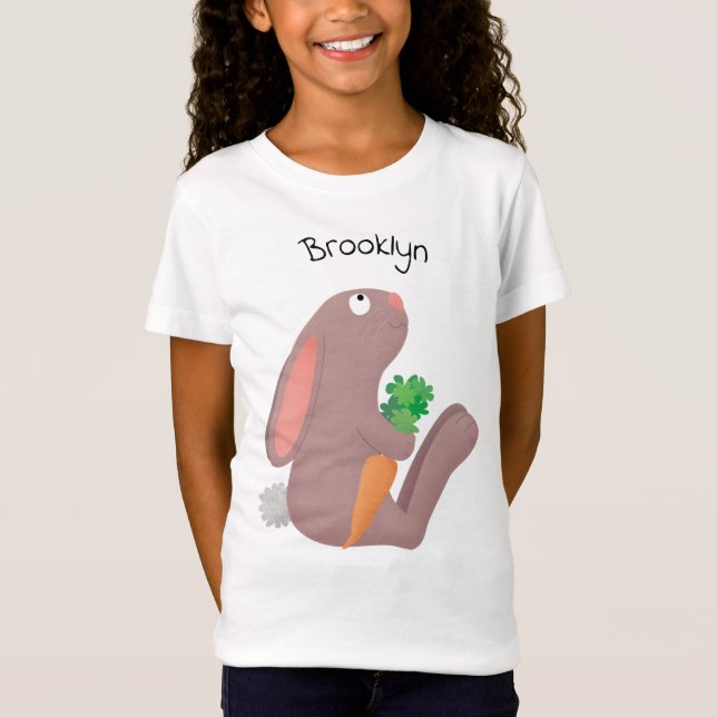 T-Shirt Mignons lapin lapin lapin assis avec dessin de car (Devant)