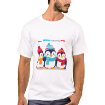 Mignons Manchots d'Hiver Nous Aimons l'Hiver