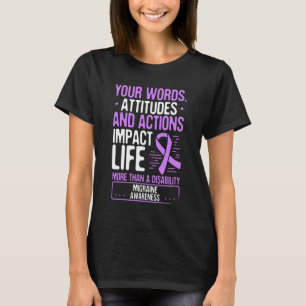 T-shirt Migraine Mal de tête Guerrier Mois Jour Survivant