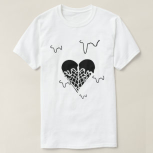 T-shirt Mikitiez coeur noir biscuits et crème glacée