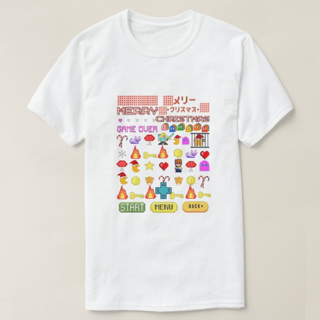 T-shirt Mikitiez fête Noël jeu vidéo cutepenguin (Design devant)