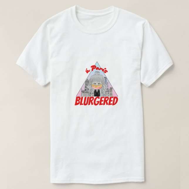 T-shirt Mikitiez Paris France Macaron couleur blur cravate (Design devant)