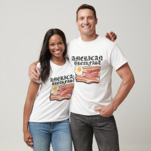 T-shirt Mikitiez petit-déjeuner américain oeufs de bacon p