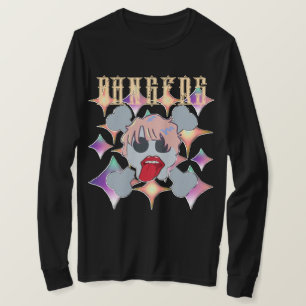 T-shirt Mikitiez rock star crâne rouge anniversaire redlip