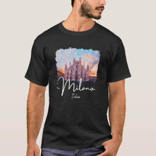 T-shirt Milan Italie Peinture Souvenir
