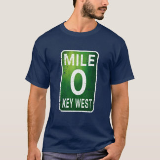 T-shirt Mile 0 Key West Florida A1A Oversized