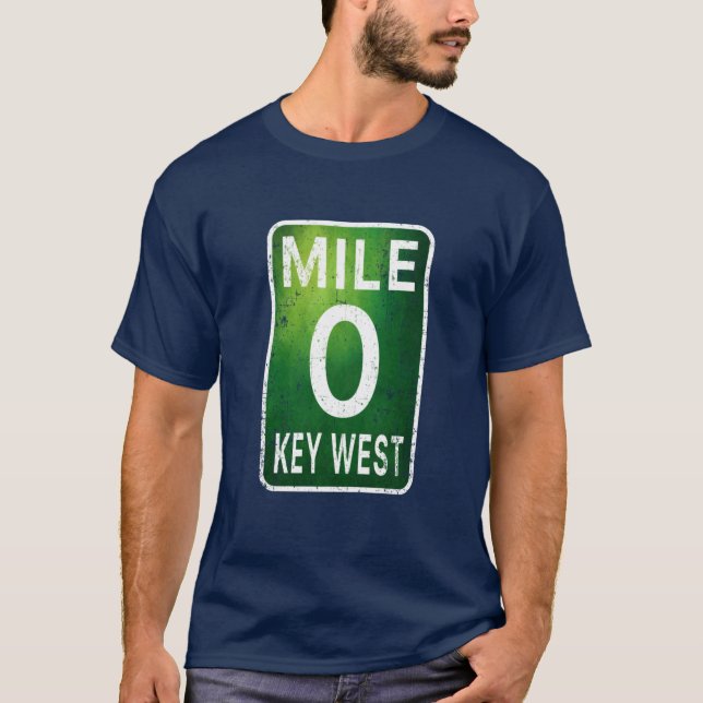T-shirt Mile 0 Key West Florida A1A Oversized (Devant)