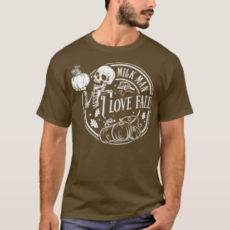 T-shirt MILF Man I Love Fall Funny Éffrayant Skeleton Citr