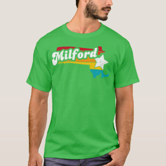 T-shirt Milford Massachusetts Souvenir Vintage en détresse