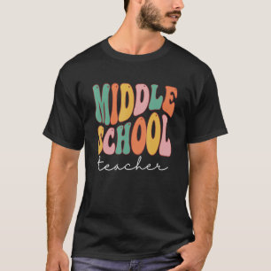 T-shirt Milieu Enseignant Retro Super Joyeux Premier Jour