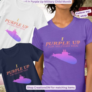 T-shirt Militaire - I Purple Up for Military Kids Submarin