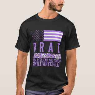 T-shirt Militaire Mois Enfant Purple Up Fierté Brave Brat