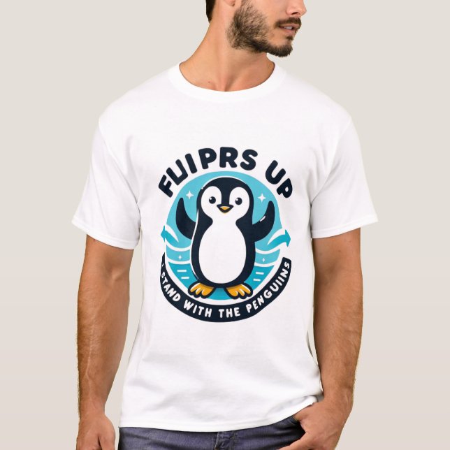T-shirt Militant De l'environnement de Pingouin mignon (Devant)