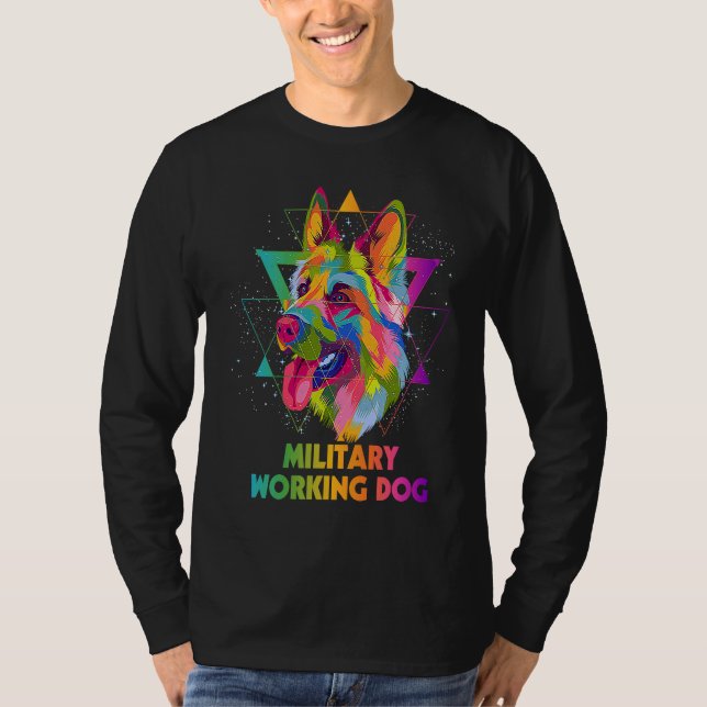 T-shirt Military Working Dog German Shepherd  Shepard Humo (Devant)