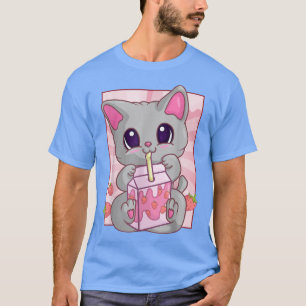 T-shirt Milkshake De Fraise Kawaii Pour Femmes Filles, M
