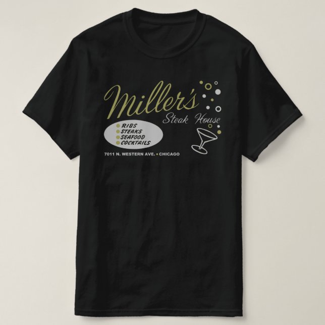 T-shirt Miller's Steak House, Chicago, Illinois (Design devant)