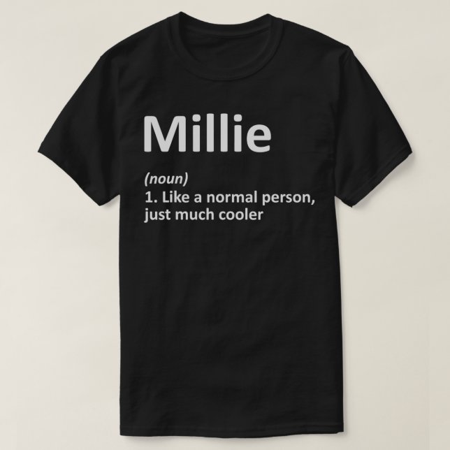 T-shirt MILLIE Définition Nom personnalisé Amusant Anniver (Design devant)