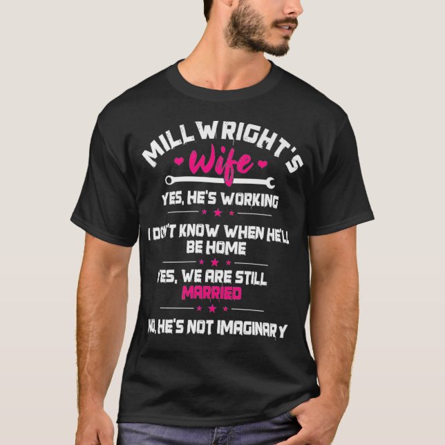 T-shirt Millwright Wife Image On Back Of Clothing Premium  (Devant)