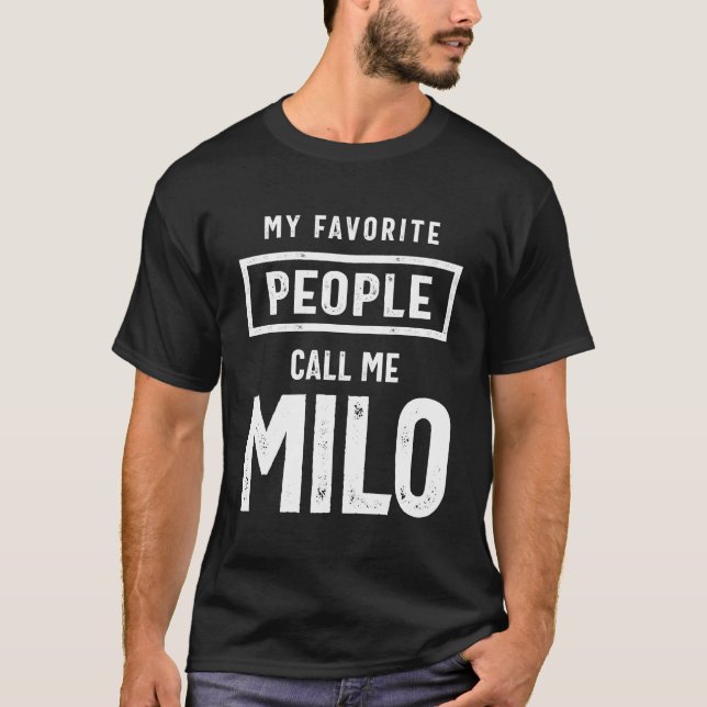 T-shirt Milo Nom personnalisé Anniversaire Cadeau (Devant)
