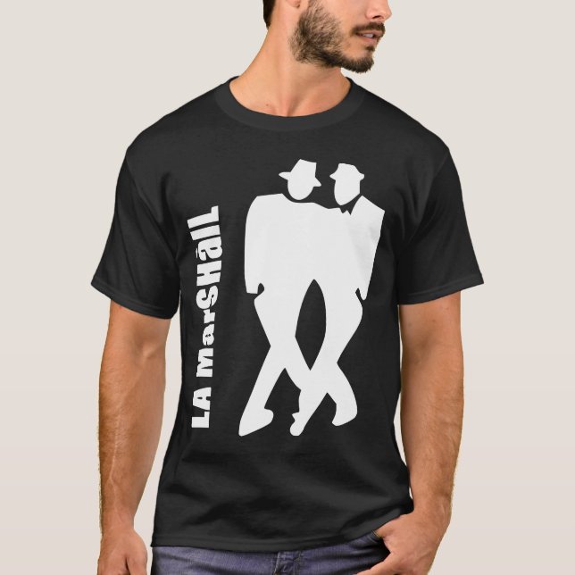 T-shirt Milonga de Marshall de La (blanc sur l'obscurité) (Devant)