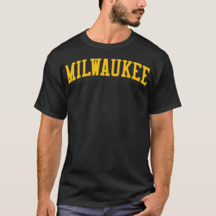 T-shirt Milwaukee WI Varsity Style Brew City Throwback Yel