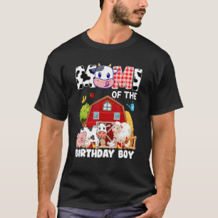 T-shirt Mimi De L'Anniversaire Boy Farming Cow Famille Mat