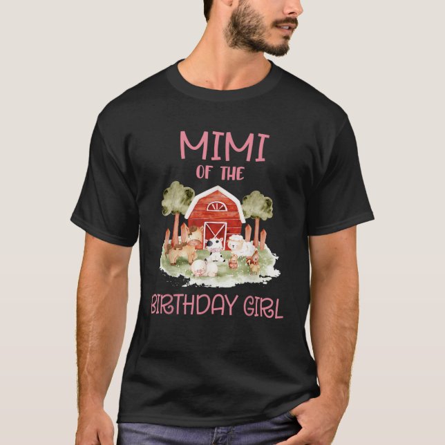 T-shirt Mimi de l'anniversaire pour la fille Barnyard ferm (Devant)