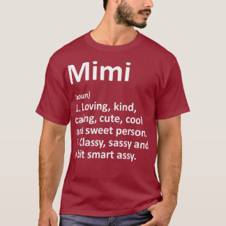 T-shirt MIMI Définition Nom personnalisé Amusant Anniversa