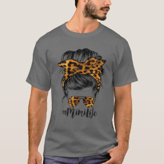 T-shirt Mimi Life Lunettes de soleil Messy Bun Fête des mè