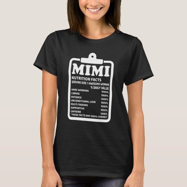 T-shirt Mimi Nutritional Facts  Grandma (Devant)