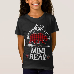 T-Shirt Mimi Oear Pajama de Noël Rouge Plaid Buffalo Famil