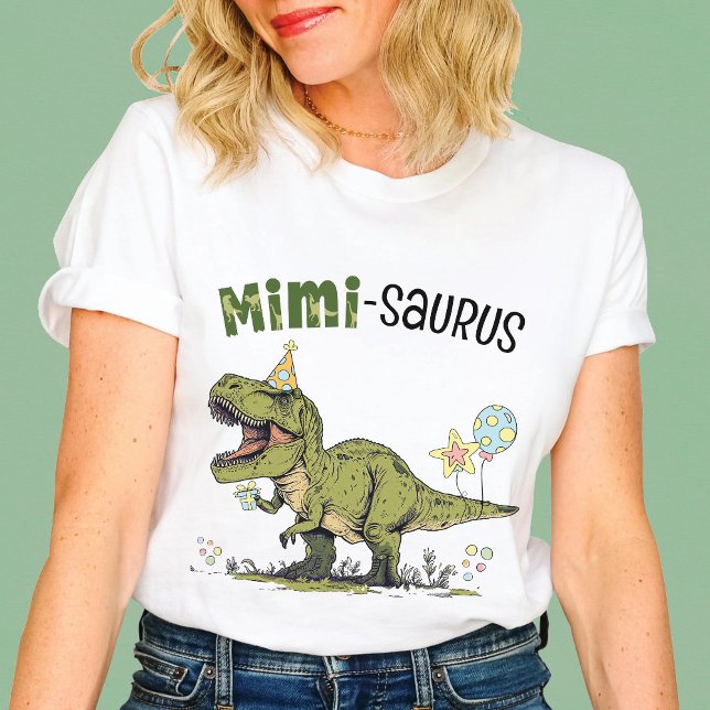 T-shirt Mimi-saurus Dinosaur Thème Fun Anniversaire de enf (Cute Mimi-saurus dinosaur theme kids birthday party matching family t-shirt, T-Rex, grandma 3-Rex )