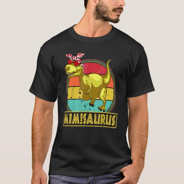 T-shirt Mimisaurus Dinosaur Rex Fête des Mères Famille Mat (Devant)