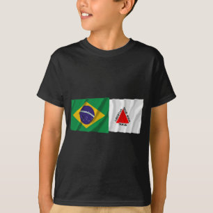 T-shirt Minas Gerais et drapeaux de ondulation du Brésil